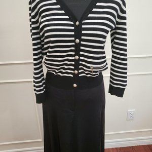 Cable & Gauge top, size M, black and white stripes